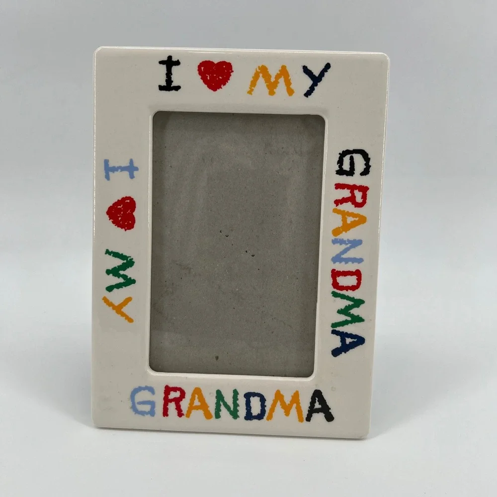 I Love My Grandma Picture Frame 4x6 Ceramic Home Decor Display Photo Gift‎